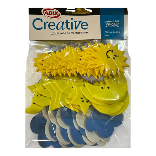 Goma Eva Autoadhesiva Creative Luna/Sol x 56 unidades