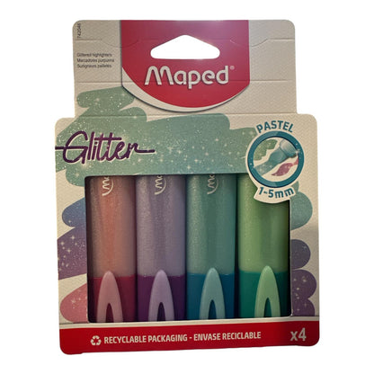 Destacador Maped Glitter Pastel o Flúo