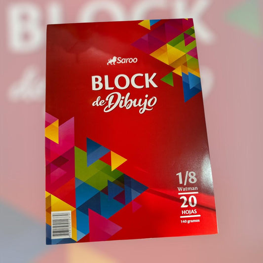 Block de Dibujo Saroo 1/8 W 20 hojas 140g