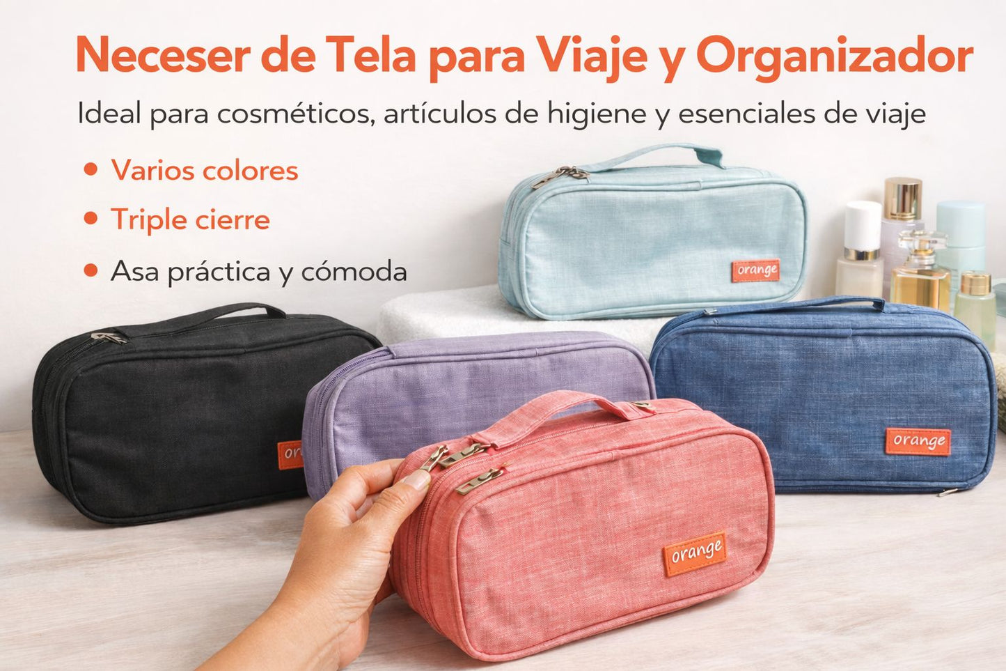 Cartuchera Saroo Orange XXL Triple Cierre