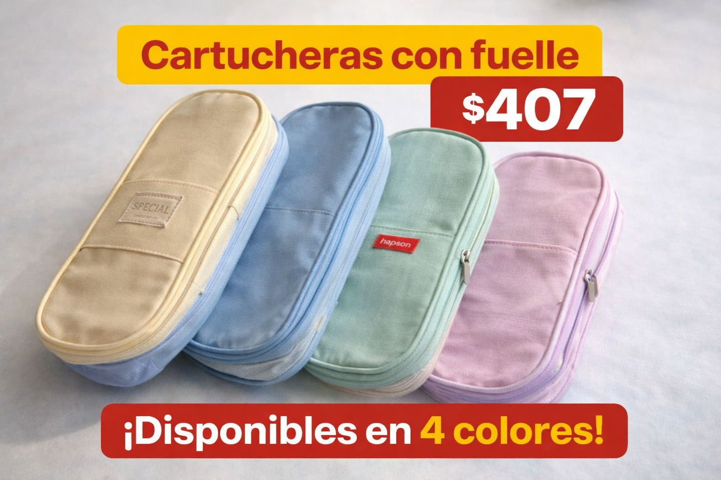 Cartuchera Saroo con Fuelle y Bolsillo