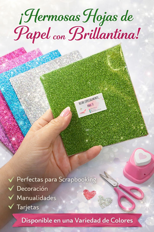 Papel glace con Brillantina