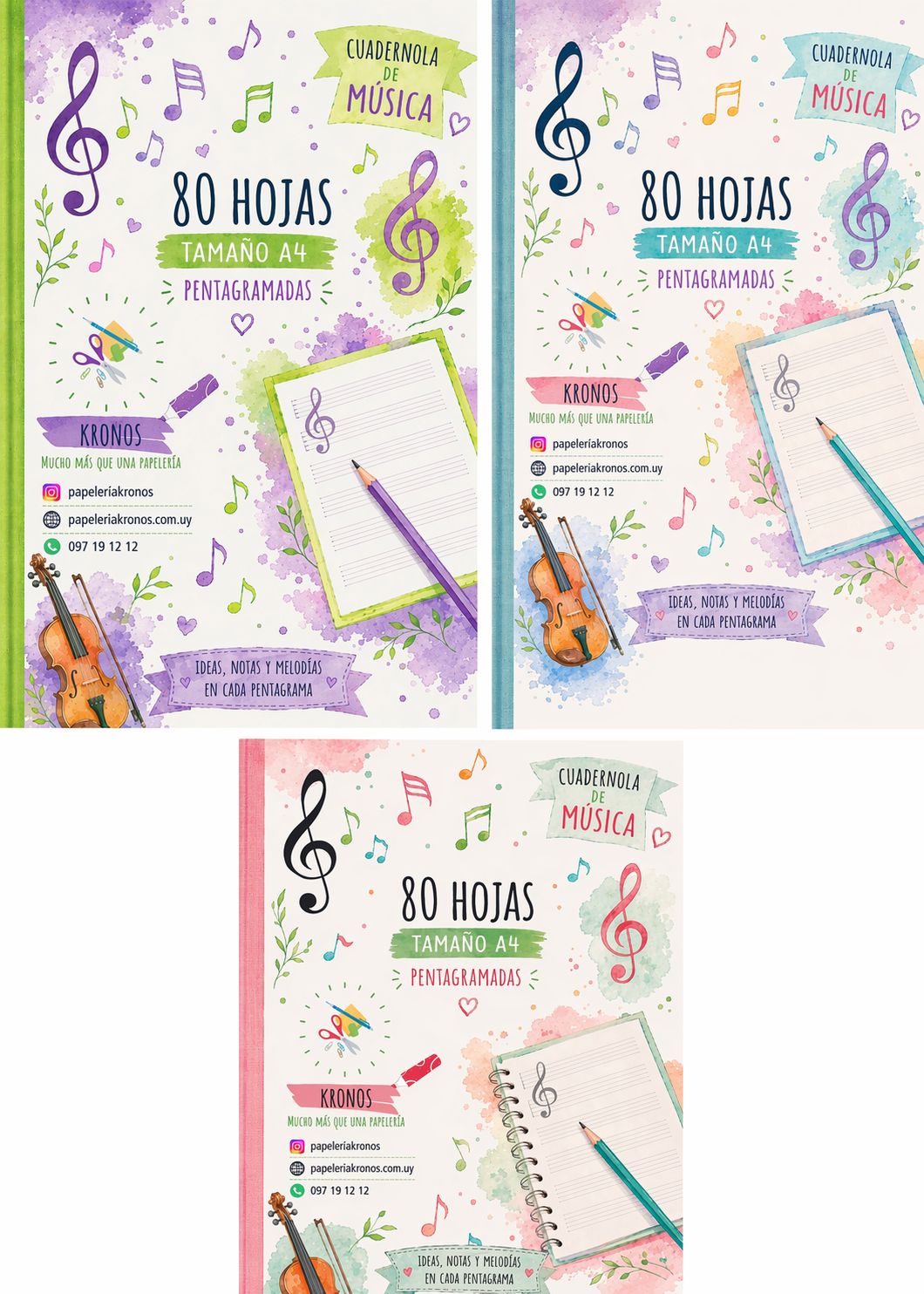 Cuadernola de Música de 40 y de 80 hojas