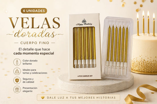 Velas Doradas x 6