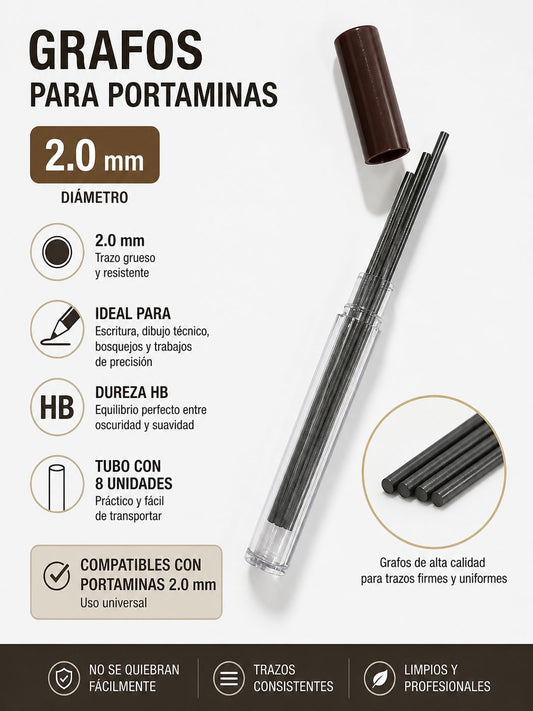 Grafos 2.0 HB Tubo x 8 Unidades