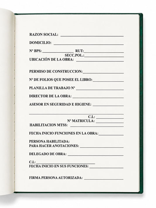 Libro de Obra, Libro de Registro Laboral ( o de Trabajo) , Libro de Asamblea