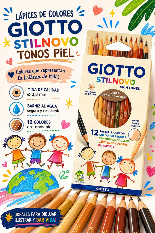 Lápices de colores Giotto Stilnovo x 12 Tonos Piel