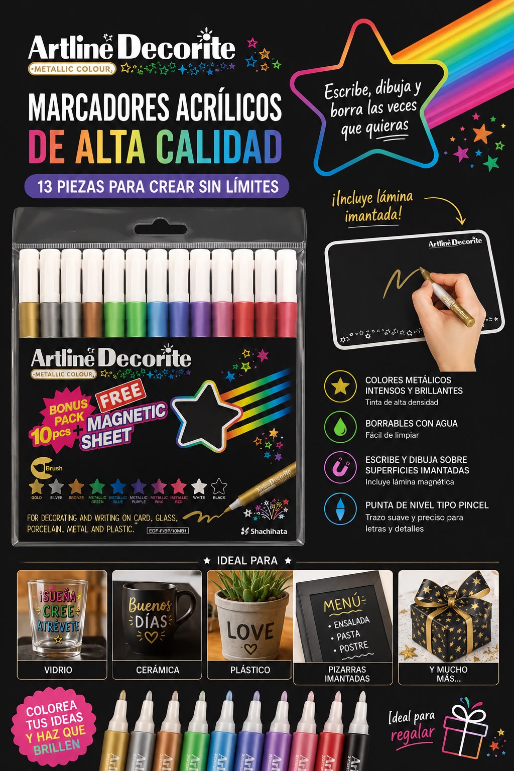 Marcadores Acrílicos Artline Decorite x 10