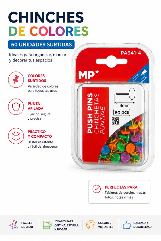 Chinches de Colores 60 unidades