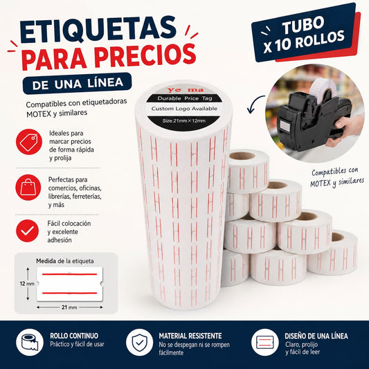 Etiquetas para precios, para etiquetadoras Motex y similares