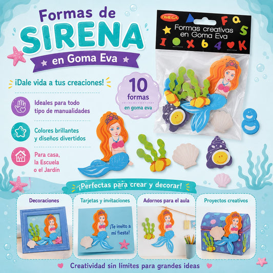 Goma Eva autoadhesiva con formas Sirena