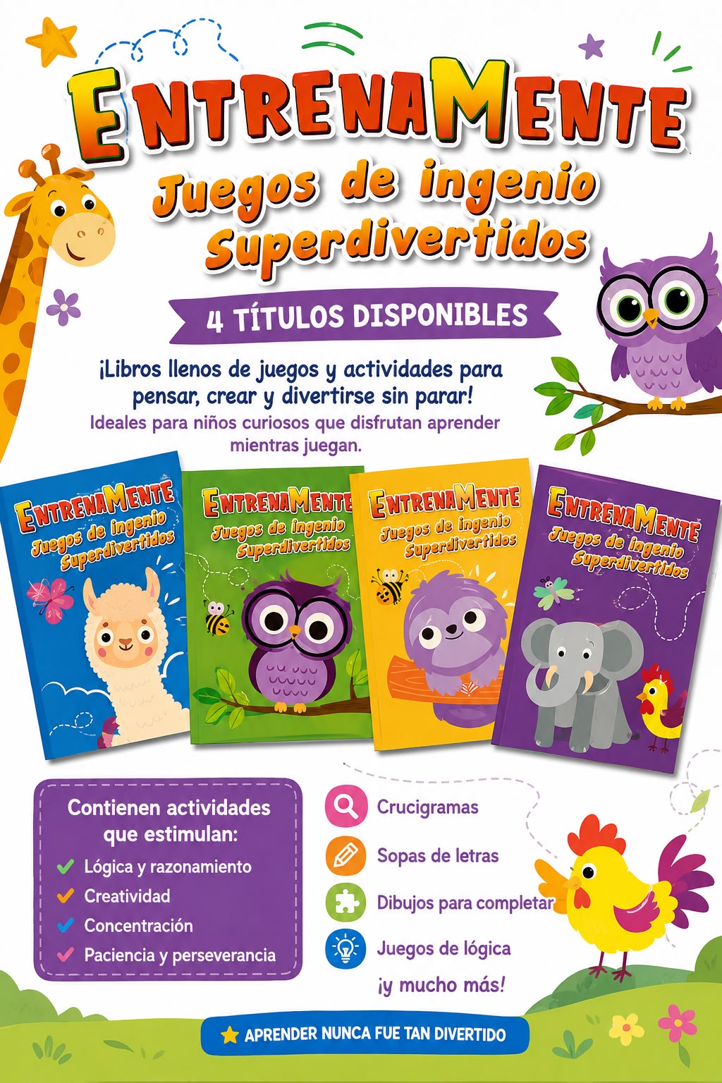Libro de juegos de ingenio ENTRENAMENTE