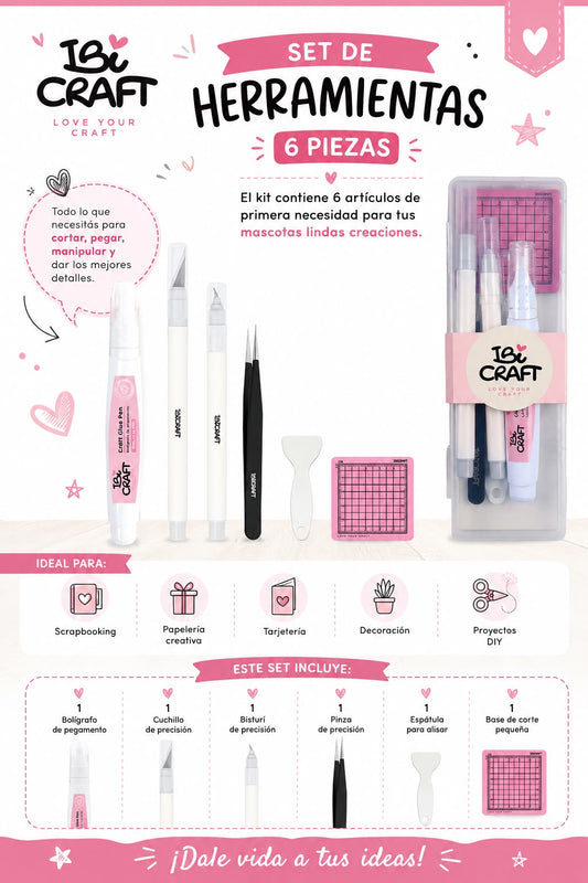 Set de 6 Herramientas Ibi Craft