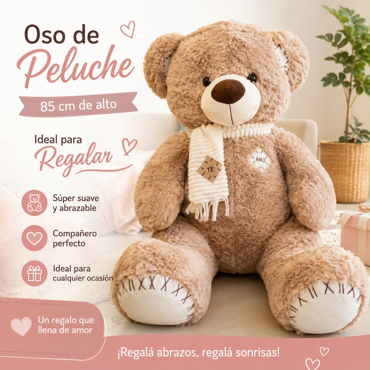 Oso de Peluche Gigante ( 85cm de alto )