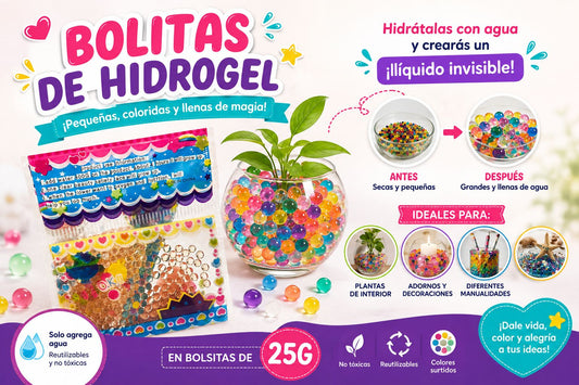 Bolitas de hidrogel (orbis) en bolsita
