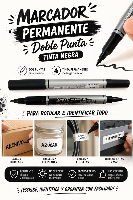 Marcador Permanente Doble Punta