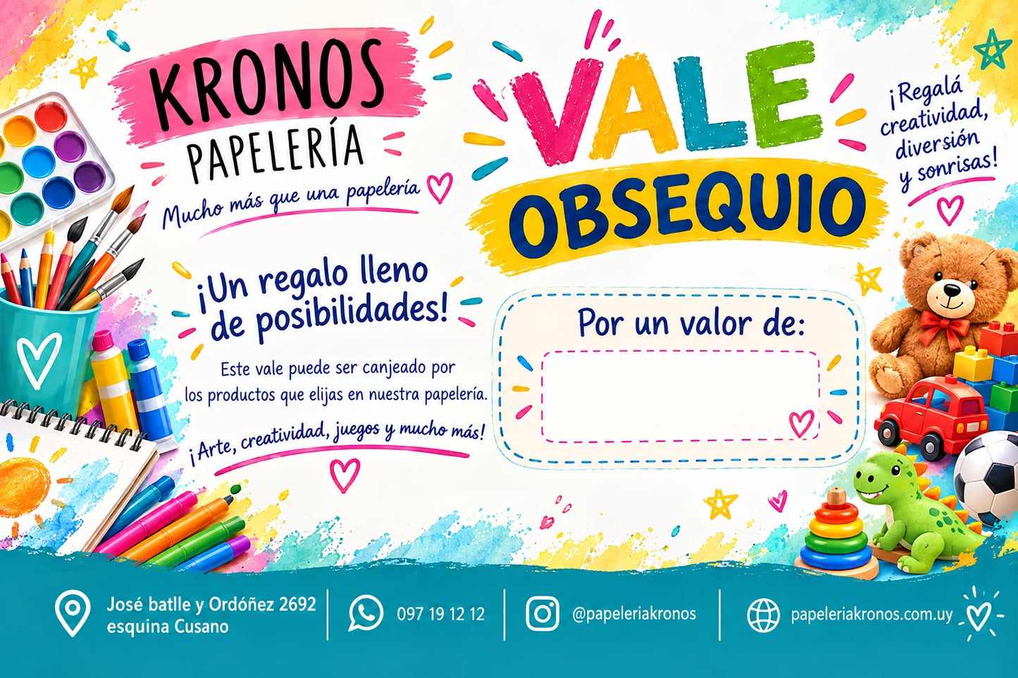Vale Obsequio Papelería Kronos