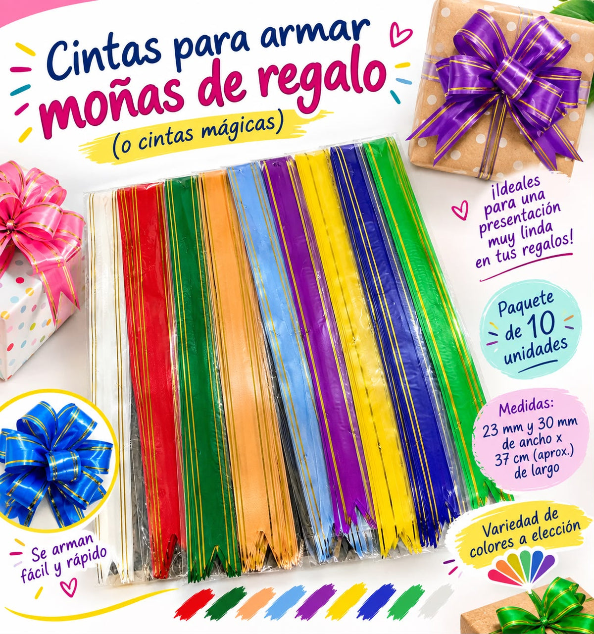 Cintas para Regalo (Moñas Mágicas)