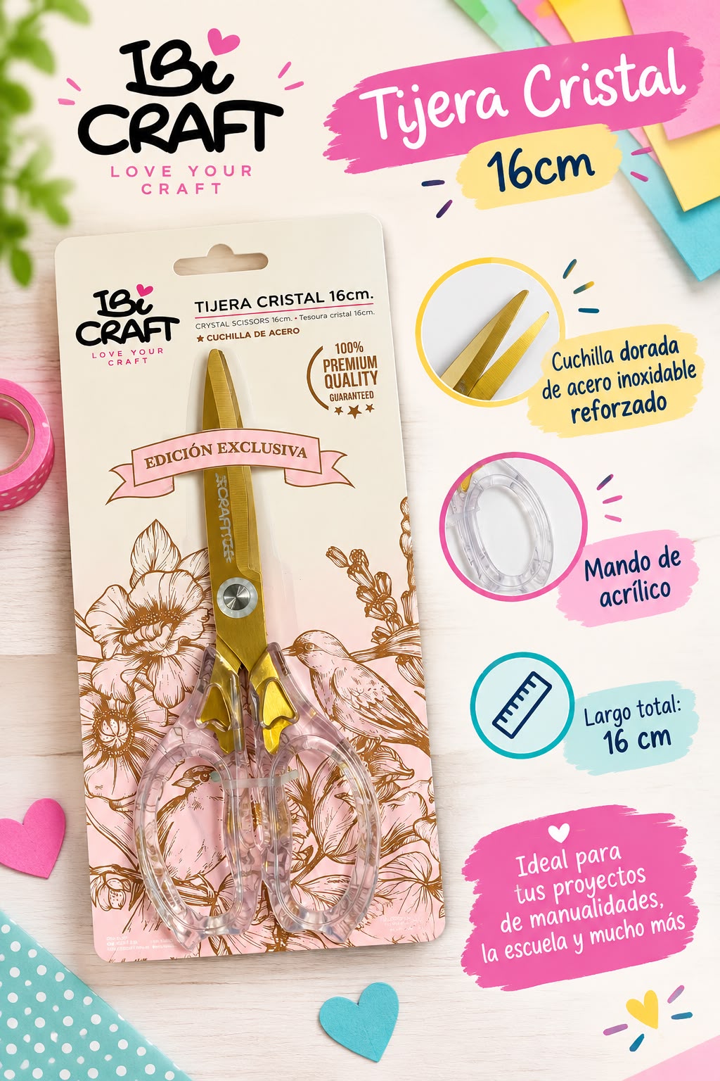Tijera Ibi Craft "Cristal" 16cm