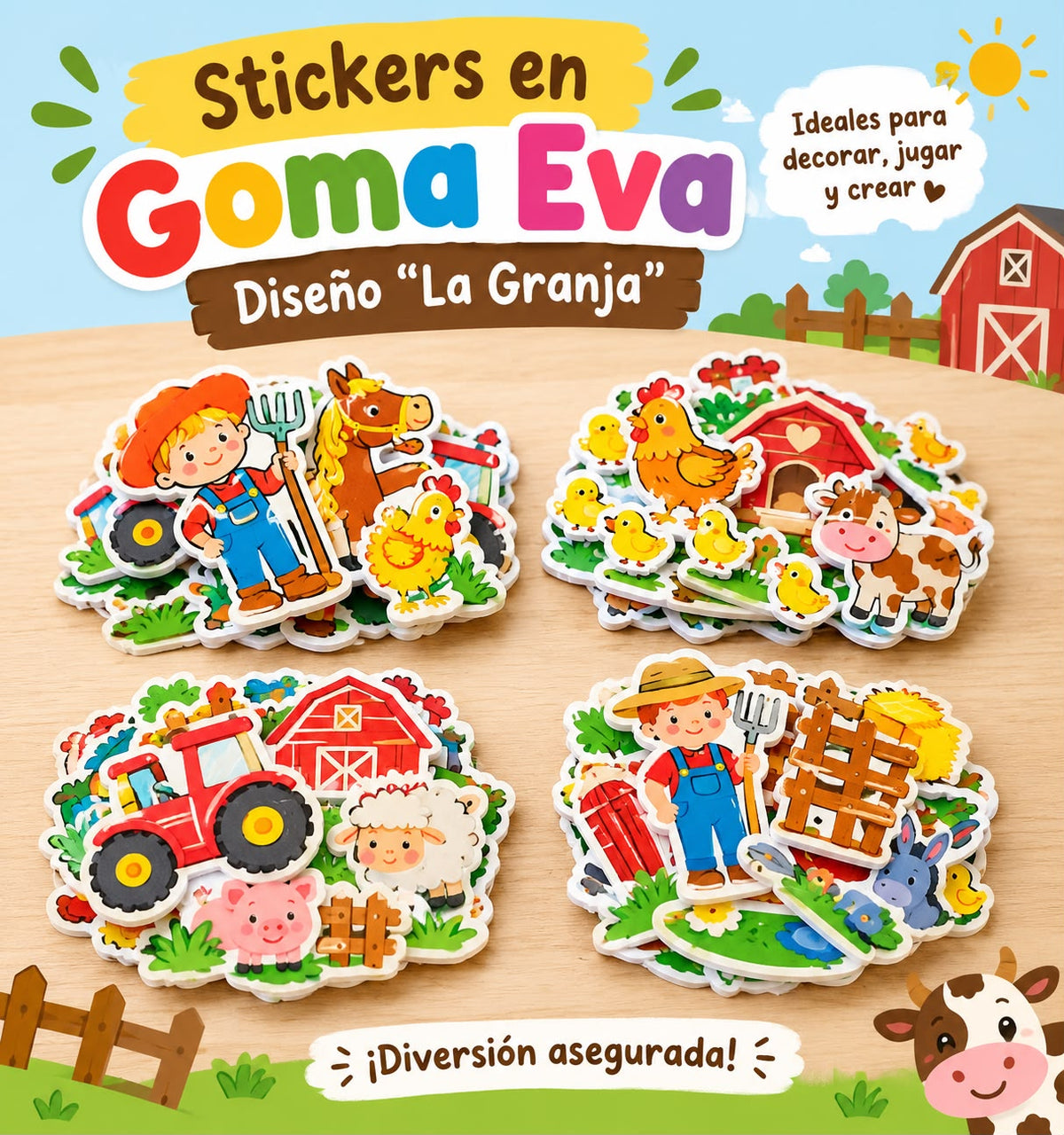 Goma Eva con Adhesivo "La Granja"
