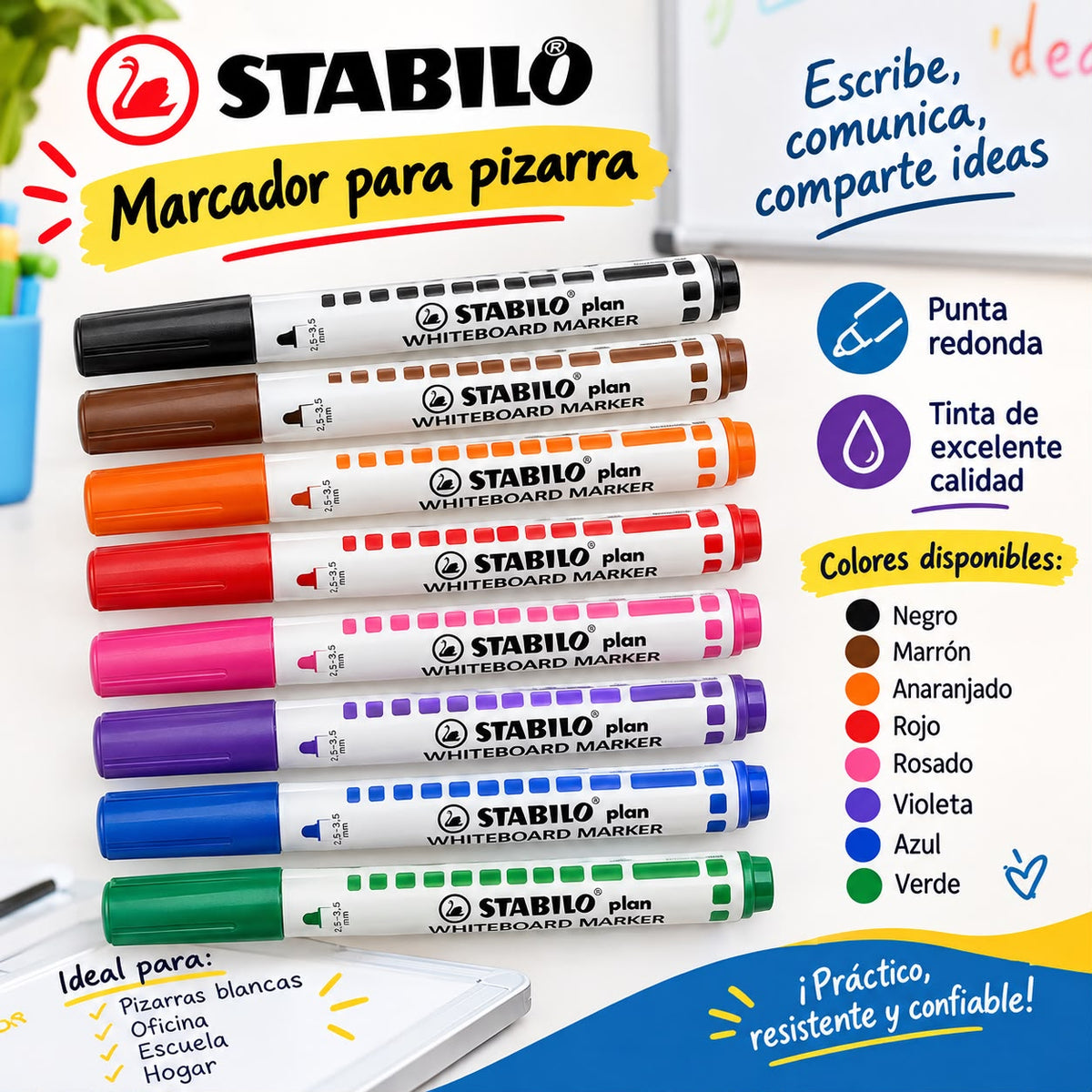 Marcador Stabilo para Pizarra