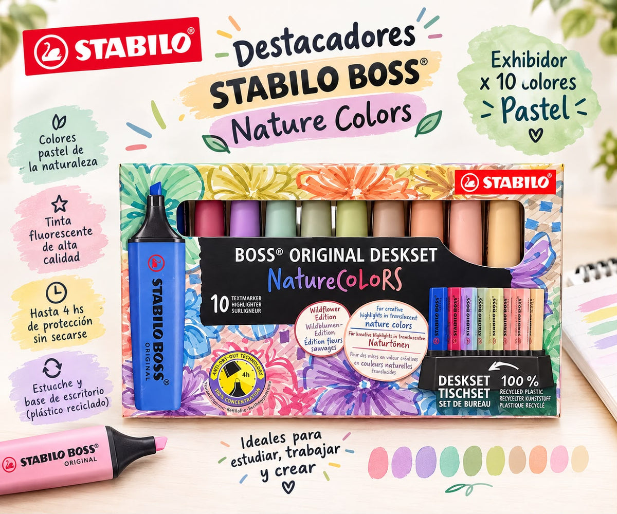 Destacador Stabilo Boss Nature Colors x 10