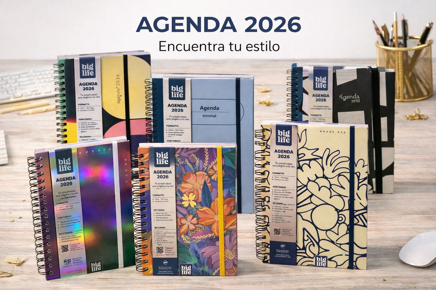 Agenda Big Life Semana a la vista con Espiral y elástico