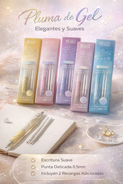 Bolígrafo Feida Gel Tinta Negra RT 0.5 En Estuche Para Regalar + 2 Repuestos