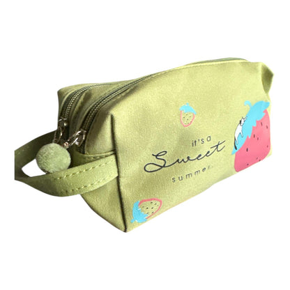 Cartuchera Saroo Sweet dos Cierres con Pompones