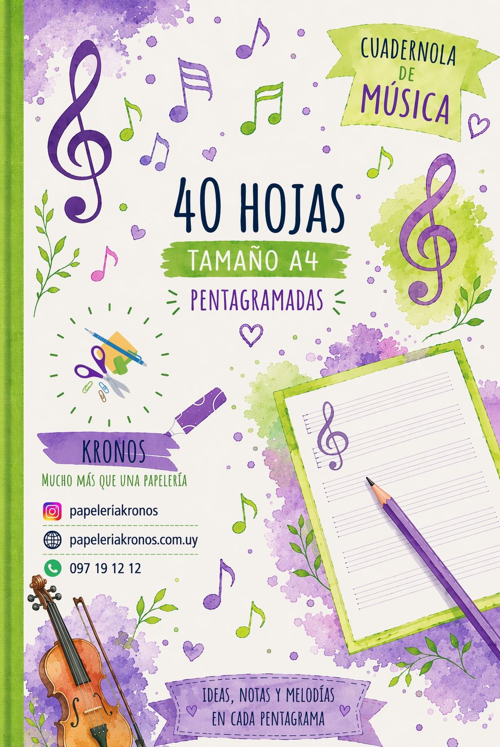 Cuadernola de Música de 40 y de 80 hojas