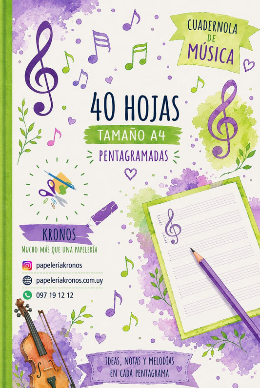 Cuadernola de Música de 40 y de 80 hojas