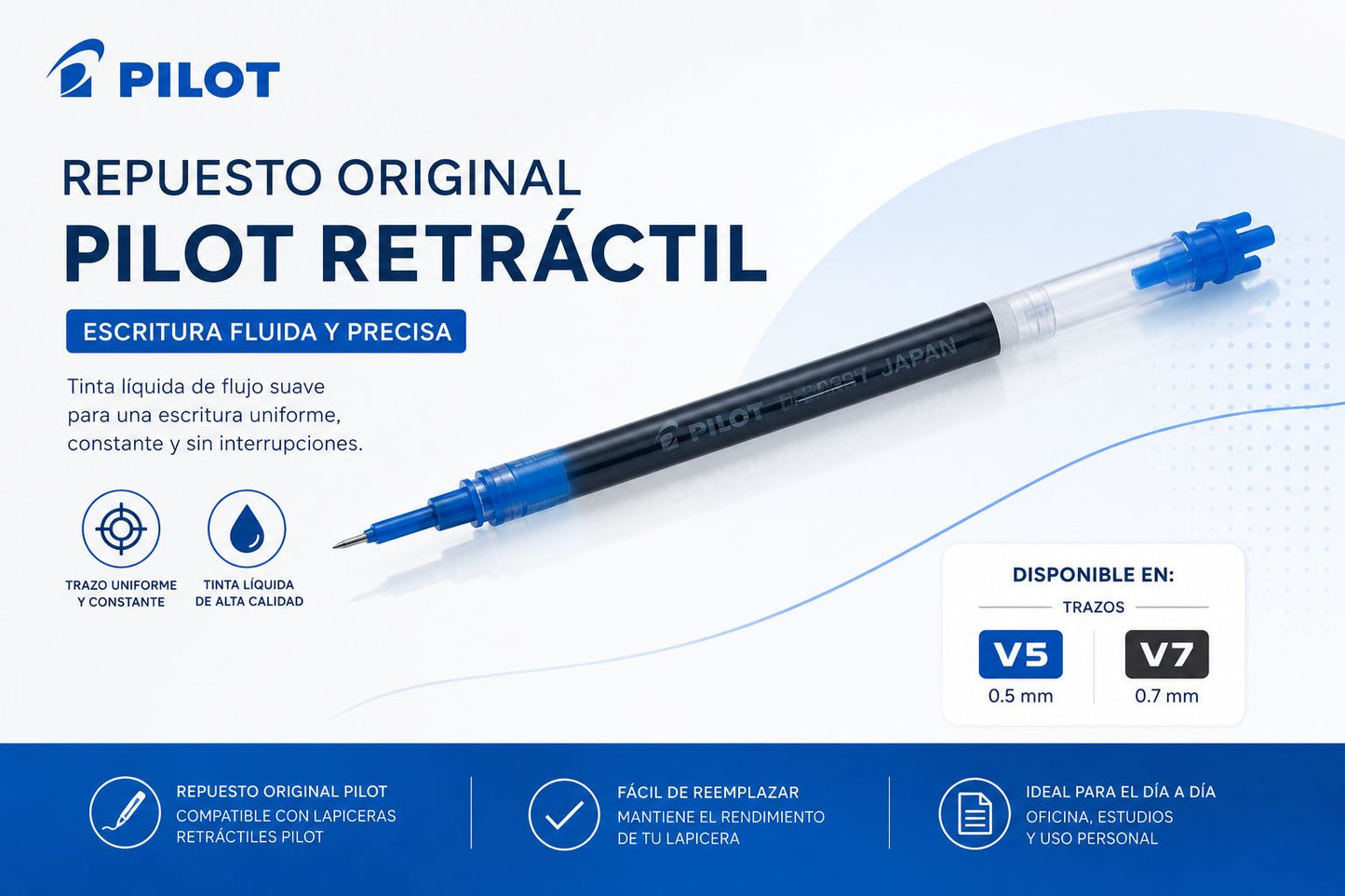 Repuesto para lapicera Pilot de tinta líquida