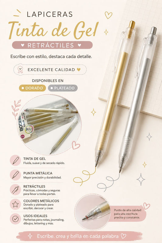 Bolígrafo de Gel Oro o Plata