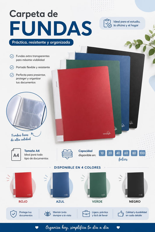 Carpeta A4 Con 20 Folios Fijos