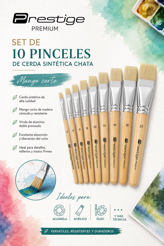 Pinceles Prestige surtidos en 5 diferentes sets, elegí el tuyo!!!