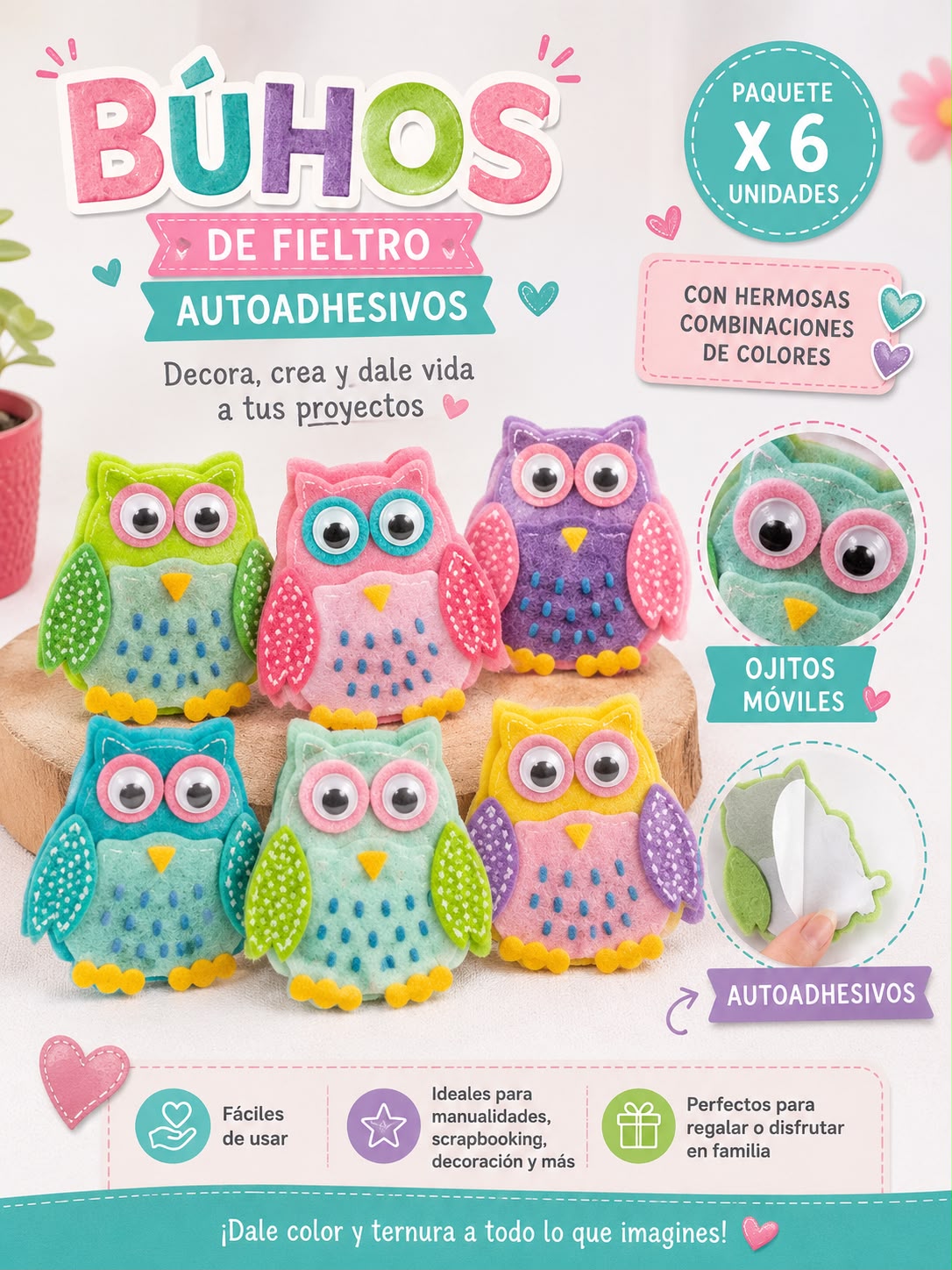 Formas de Fieltro Autoadhesivas