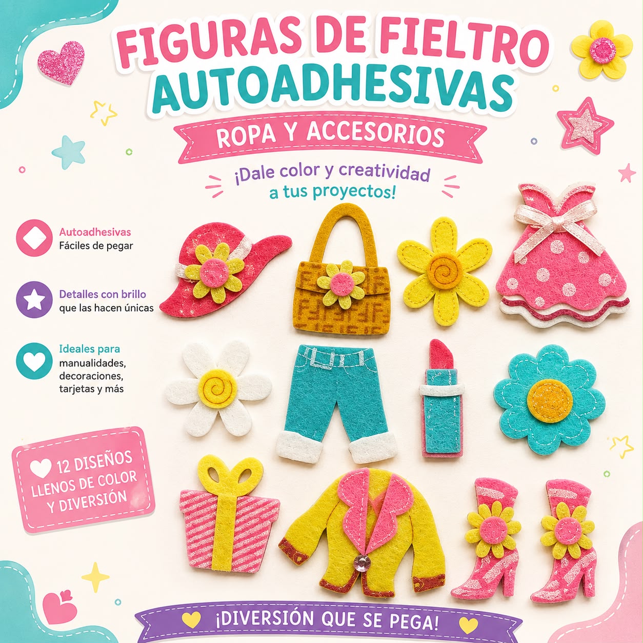 Formas de Fieltro Autoadhesivas
