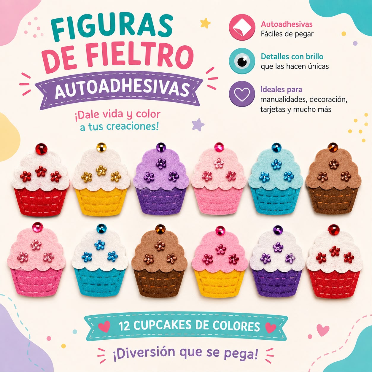 Formas de Fieltro Autoadhesivas