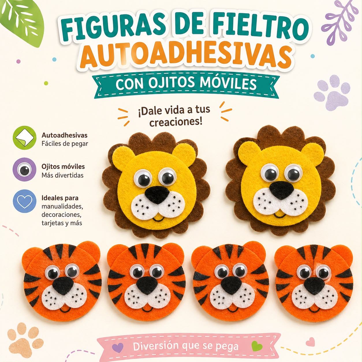 Formas de Fieltro Autoadhesivas