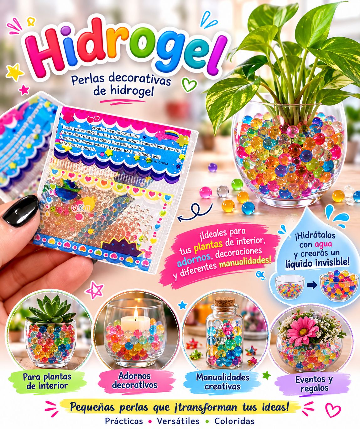 Bolitas de hidrogel (orbis) en bolsita