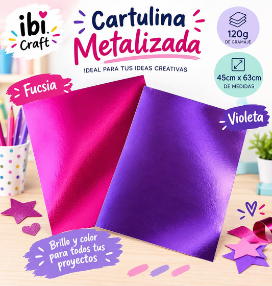 Cartulina Metalizada 50cm x 70cm y 45cm x 63cm