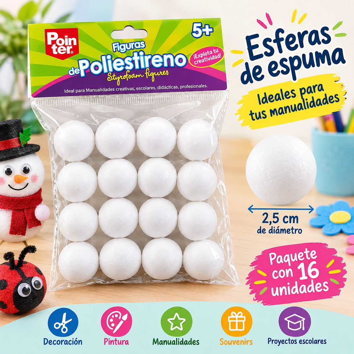 Esferas y corazones de Espuma o Tergopol