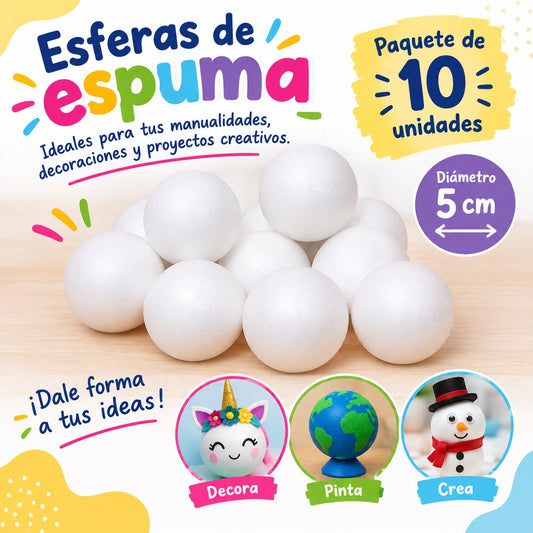 Esferas y corazones de Espuma o Tergopol