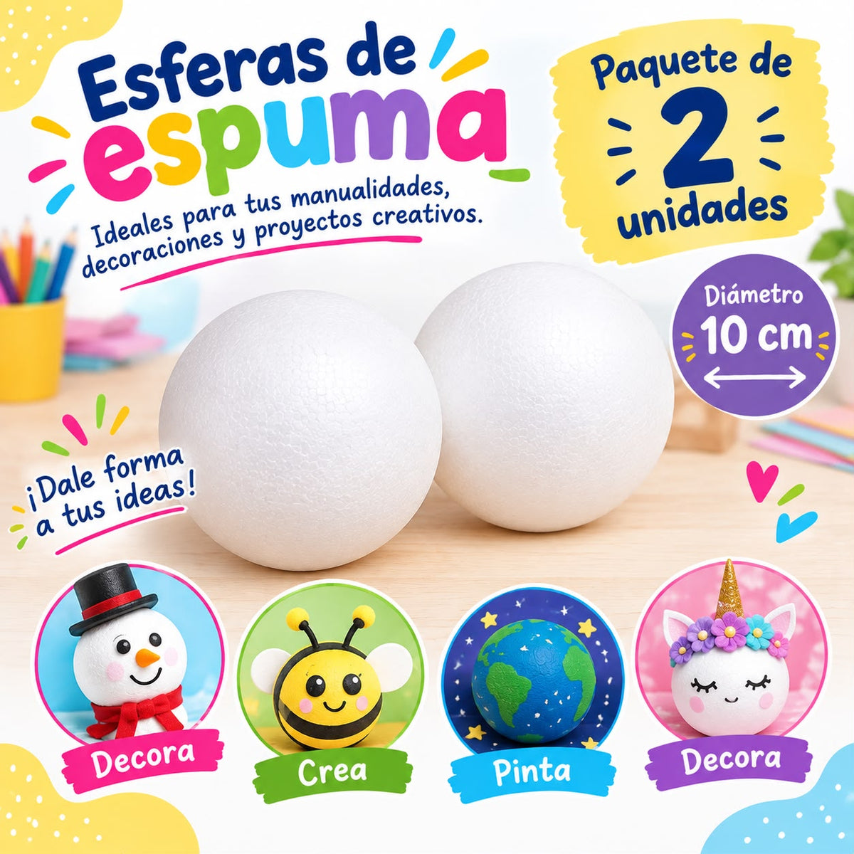 Esferas y corazones de Espuma o Tergopol