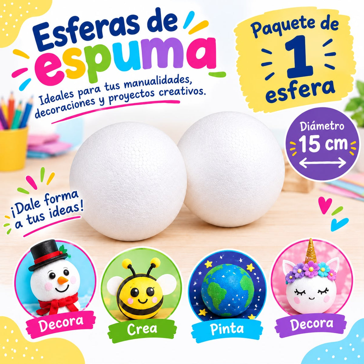 Esferas y corazones de Espuma o Tergopol