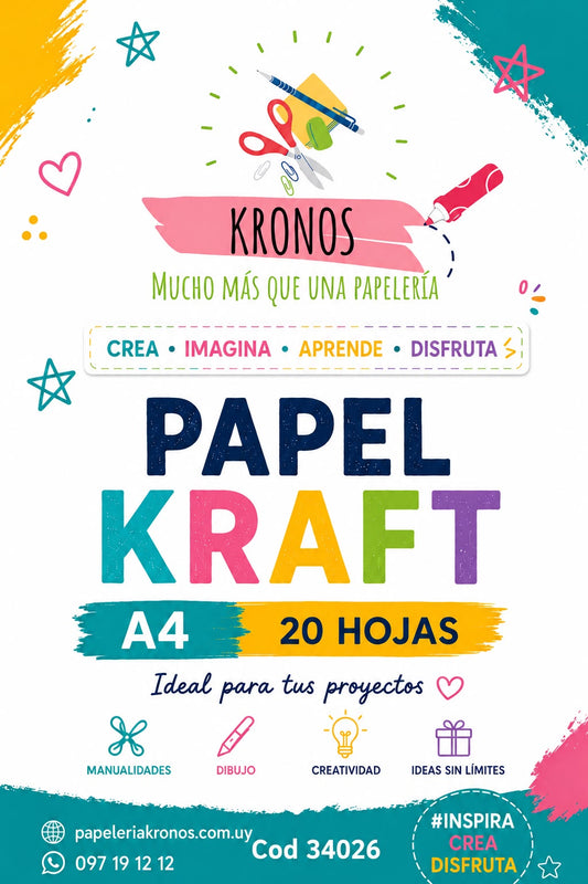 Block de Papel Kraft Kronos A4
