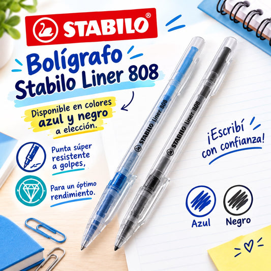 Bolígrafo Stabilo Liner 808 Azul o Negro