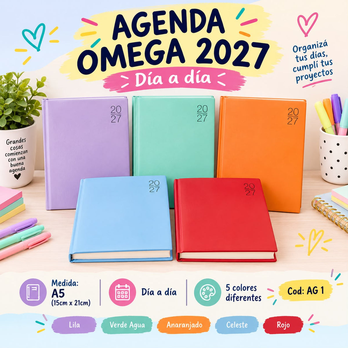 Agenda Omega A5 Día a Día