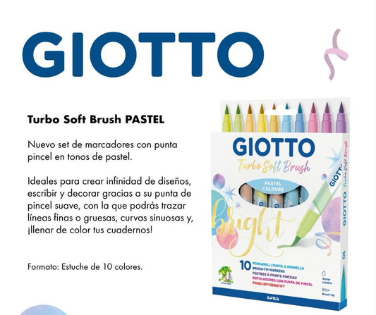 Marcadores Giotto Soft Brush colores pastel