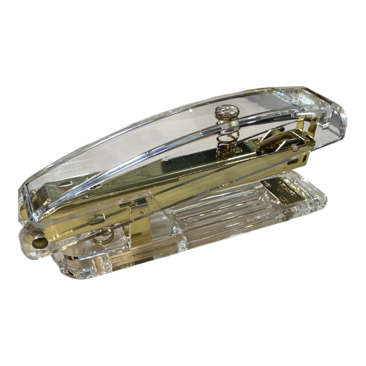 Abrochadora Catalina de Acrílico y Dorado 24/6 y 26/6